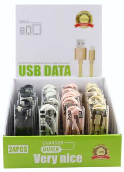 USB Lightning Kabel für Iph. 1m HANF SEIL FAST&QUICK CHARGER 4/f 2400mA Charge&S